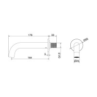 Излив ALLEN BRAU PRIORITY 3.0L из стены латунь, 200мм, встраиваемый, хром 5.31B18-00 323728 00323728