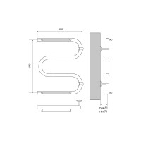 Полотенцесушитель Melodia della vita Simple Shelf М-образный без кронштейна 50x40x1" с полкой MTRSS5040 13405