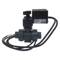 Двухходовой шаровой кран TECHNO DN20 из ПВХ, с электроприводом 4Нм, 24В, управление открыто/закрыто 2020PVC-04DF/24V 681220