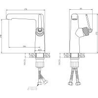 Смеситель для умывальника ESKO, Бангкок/Bangkok Black, черный, BG26MB