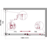 Душевой уголок BelBagno ACQUA-AH-1-150/80-C-Cr