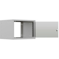 Шкаф настенный телекоммуникационный NTSS LIME 6U 550x350x370мм, 2 профиля 19, дверь стеклянная, боковые стенки несъемные, разобранный, серый RAL 7035 NTSS-WL6U5535GS