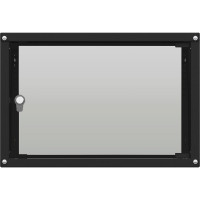 Шкаф настенный телекоммуникационный NTSS LIME 6U 550x350x370мм, 2 профиля 19, дверь стеклянная, боковые стенки несъемные, разобранный, черный RAL 9005 NTSS-WL6U5535GS-BL