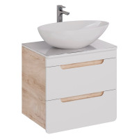 Столешница Lemark OLIVIA 65 см, под 1 раковину, из стекла, цвет: белый LM08OL65S