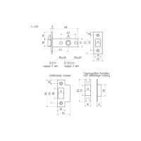 Дверная защелка НОРА-М С-45П пластиковый язычок, полированная латунь 15466