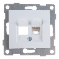 Механизм компьютерной розетки GUSI ELECTRIC Bravo RJ45, одинарной, СУ, белый С10К1-001