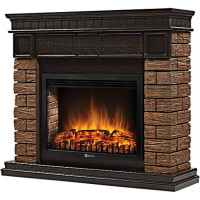 Портал Firelight Bricks Wood 30, камень темный, шпон венге НС-1287018