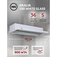 Кухонная вытяжка встраиваемая MBS ARALIA 190 WHITE GLASS 6016