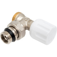 Радиаторный угловой вентиль MVI ручной регулировки с самоуплотняющимся кольцом 1/2" под евроконус TR.215.04