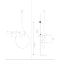 Смеситель для ванны Raiber Graceful черный RPB-003