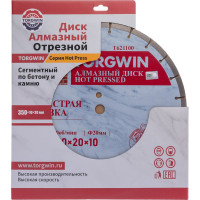 Диск алмазный отрезной сегментный по бетону и камню TORGWIN 350х20(11)/10х3.0мм. Hot press T621100