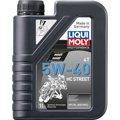 НС-синтетическое моторное масло 4T для 4-х тактных мотоциклов LIQUI MOLY Motorbike 4T HC Street 5W-40 20750