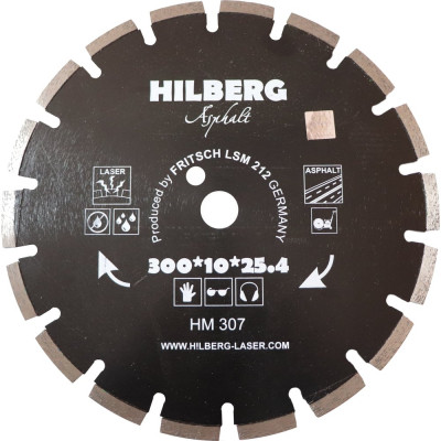 Отрезной алмазный диск Hilberg Hilberg Hard Materials Лазер асфальт HM307