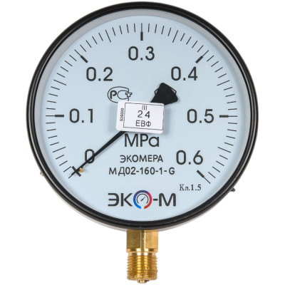 ЭКО-М Манометр Экомера МД02-160мм 0..0,6 МПа G1\2 МД02-160-G-0,6МПа