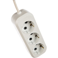 Электрический удлинитель ПВС 0,75кв мм, 3 гнезда, 2200Вт, 3м, заземление СИБИН 55034-3