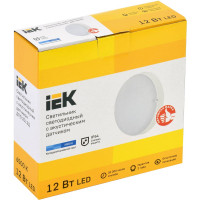 Светильник IEK LED ДПО 2012Д 12Вт IP54 6500К круг белый с акустическим датчиком LDPO3-2012D-12-6500-K01