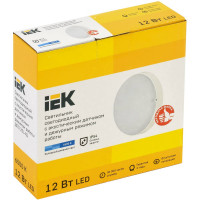 Светильник IEK LED ДПО 2014Д 12Вт IP54 6500К круг, дежурный режим, с акустическим датчиком LDPO3-2014D-12-6500-K01