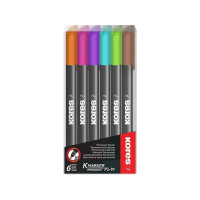 Набор перманентных маркеров Kores 6 цветов, 1-3 мм 1336209