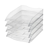 Лоток для бумаг Attache горизонтальный, прозрачный, 4 шт. 1271096