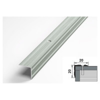 Порог угловой алюминиевый (20х20 мм; 0.9 м; декоративный; ольха серая) Лука УТ000026238