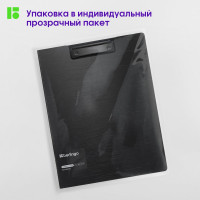 Папка-планшет с зажимом BERLINGO Steel&Style A4, пластик полифом, черная PPf_93001