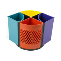 Настольный пластиковый набор Attache Квартет 16 предметов разноцветный 8 отделений 1202379