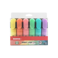 Набор текстовыделителей Kores Bright Liner Plus, 0.5-5 мм, 6 цветов 1336225