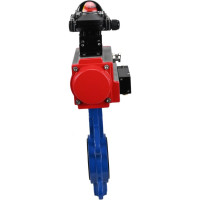 Затвор DN.ru GGG50-GGG40-EPDM Ду80 Ру16 с пневмоприводом, пневмораспределителем, БКВ D050-00244