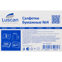 Салфетки бумажные Luscan PROFESSIONAL Luscan Professional N4 1сл200л16 пач/уп 601120