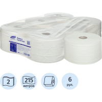 Бумага туалетная д/дисп Luscan PROFESSIONAL Luscan Professional с ЦВ 2сл белая 215м 6рул/уп 1095395