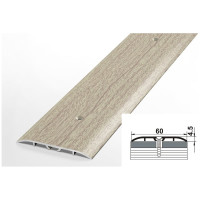 Порог прямой алюминиевый декоративный ЛУКА (60 мм, 1,35 м, бук) УТ000012437
