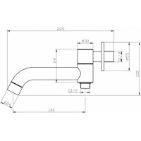 Излив для ванны BELBAGNO ANCONA с дивертором для душа ANCONA-BCA-CRM