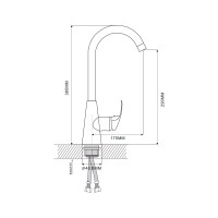 Смеситель для кухни Ekko с гайкой E40059