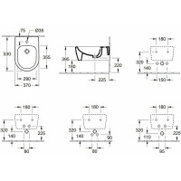 Подвесное биде Villeroy & Boch Avento шгв 370x530x395 цвет-альпийский белый 54050001