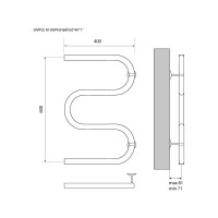 Полотенцесушитель Melodia della vita Simple из нержавеющей стали М-образный 60х40 49424