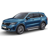 Пороги на автомобиль Rival Silver для Kia Sorento IV 2020-н.в., 180 см, 2 шт., алюминий F180AL.2806.1