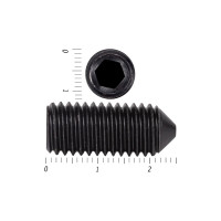 Установочный винт с внутренним шестигранником КРЕП-КОМП черный, DIN 914, 12x25, пр. 12.9, конический конец, 20 шт. вук1225пр