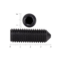 Установочный винт с внутренним шестигранником КРЕП-КОМП черный, DIN 914, 12x40, пр. 10.9, конический конец, 20 шт. вук1240