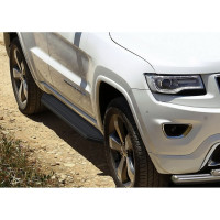Пороги "Premium-Black" Rival для Jeep Grand Cherokee WK2 2010-2018 2018-н.в., 160 см, 2 шт., алюминий, A160ALB.2703.1