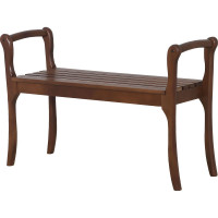 Скамья для прихожей с подлокотниками Мебелик массив, каркас орех 7567