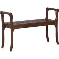 Скамья для прихожей с подлокотниками Мебелик массив, каркас орех 7567