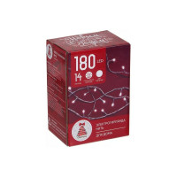 Электрическая гирлянда Сноубум вьюн 14м, 180 LED, белый, постоянное свечение, ПВХ, прозрачный, 220В 384-039