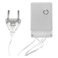 Электрическая гирлянда Сноубум бахрома 2.5x0.6м 128LED белый эффект водопада 8 режимов, прозрачный, коннектор 220В 351-512
