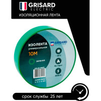 Универсальная изолента Grisard Electric 0,15x15 мм, зеленая, 10 м, 10 шт. GRE-013-0022