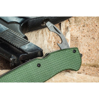 Складной нож Kizlyar Supreme Ute cталь 440C, StoneWash, рукоять из зеленого G10 4650065055796