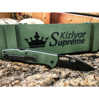 Складной нож Kizlyar Supreme Ute cталь 440C, StoneWash, рукоять из зеленого G10 4650065055796