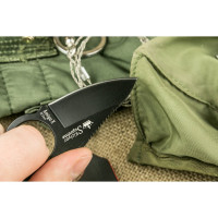 Туристический нож Kizlyar Supreme Amigo X сталь D2, Black Titanium, рукоять из черного G13 4650065056076