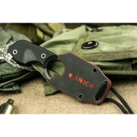 Туристический нож Kizlyar Supreme Amigo X сталь D2, Black Titanium, рукоять из черного G13 4650065056076