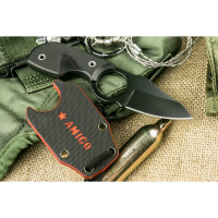 Туристический нож Kizlyar Supreme Amigo X сталь D2, Black Titanium, рукоять из черного G13 4650065056076
