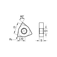 Пластина токарная WNMG080412-RA NRG30P 10 шт NORGAU 020045154